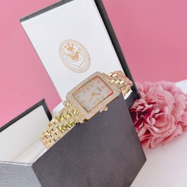 Đồng hồ nữ dây thép Kemil Quartz Rectangle Gold KM2204 - Ảnh 8
