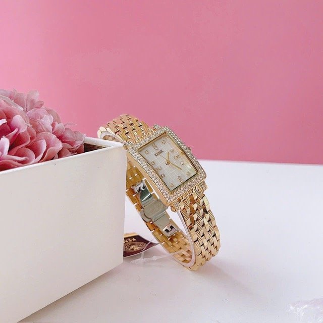 Đồng hồ nữ dây thép Kemil Quartz Rectangle Gold KM2204 - Ảnh 9