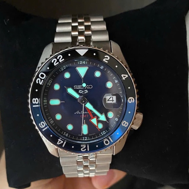 Đồng hồ nam dây thép Seiko 5 Automatic GMT SDX Batman SSK003K1 - Ảnh 8