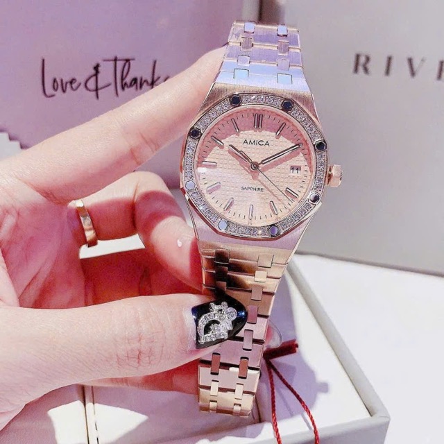 Đồng hồ nữ dây thép Amica Quartz A067 Rose - Ảnh 3