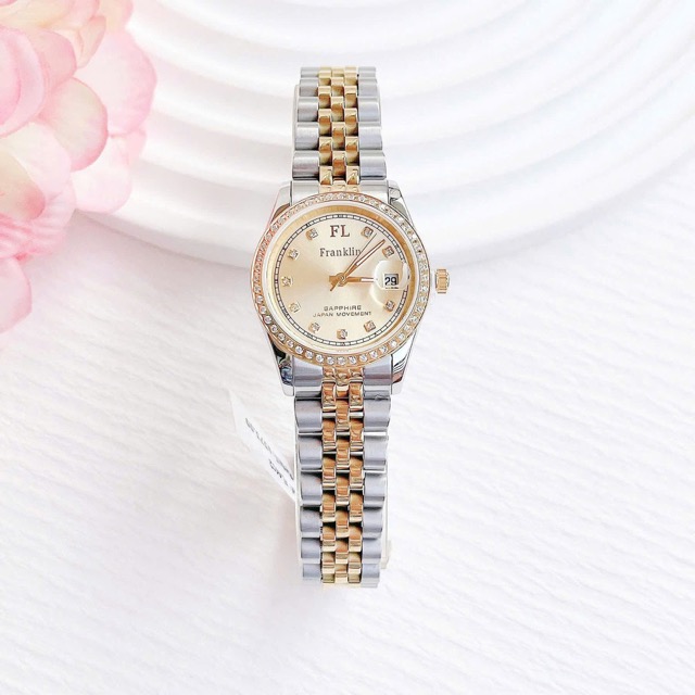 Đồng hồ nữ dây thép FL Franklin Quartz FL4412 Demi Gold - Ảnh 3