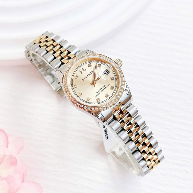 Đồng hồ nữ dây thép FL Franklin Quartz FL4412 Demi Gold