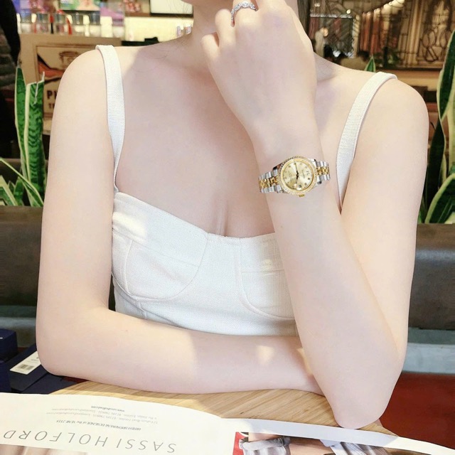 Đồng hồ nữ dây thép FL Franklin Quartz FL4412 Demi Gold - Ảnh 2
