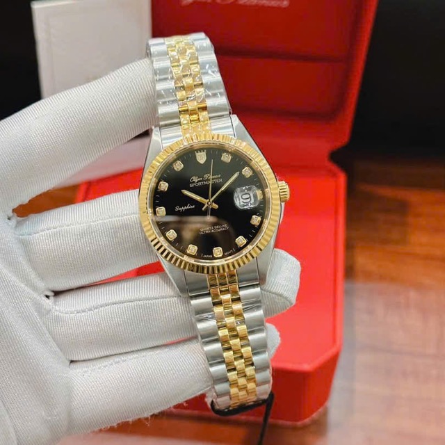 Đồng hồ nam dây thép Olym Pianus Automatic Demi Black Dial OP89322 - Ảnh 2