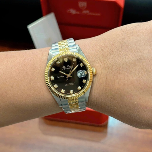 Đồng hồ nam dây thép Olym Pianus Automatic Demi Black Dial OP89322 - Ảnh 3