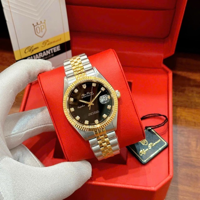 Đồng hồ nam dây thép Olym Pianus Automatic Demi Black Dial OP89322 - Ảnh 4