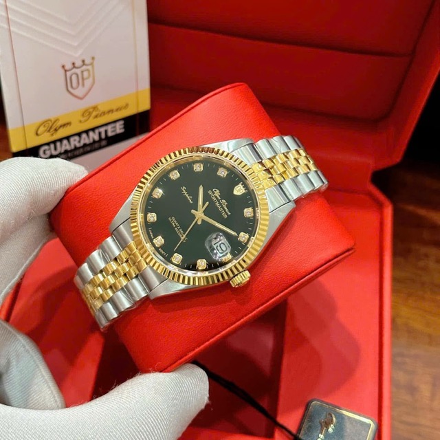Đồng hồ nam dây thép Olym Pianus Automatic Demi Black Dial OP89322 - Ảnh 5