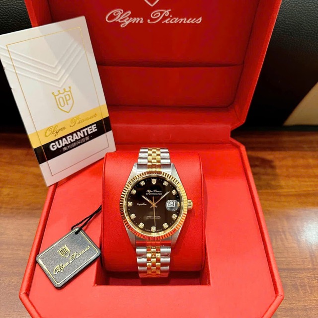 Đồng hồ nam dây thép Olym Pianus Automatic Demi Black Dial OP89322 - Ảnh 6