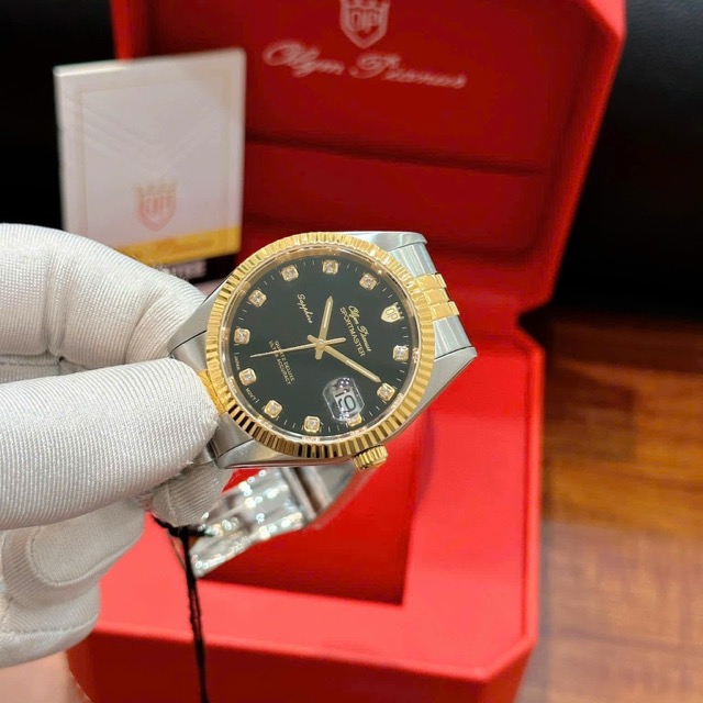 Đồng hồ nam dây thép Olym Pianus Automatic Demi Black Dial OP89322 - Ảnh 8