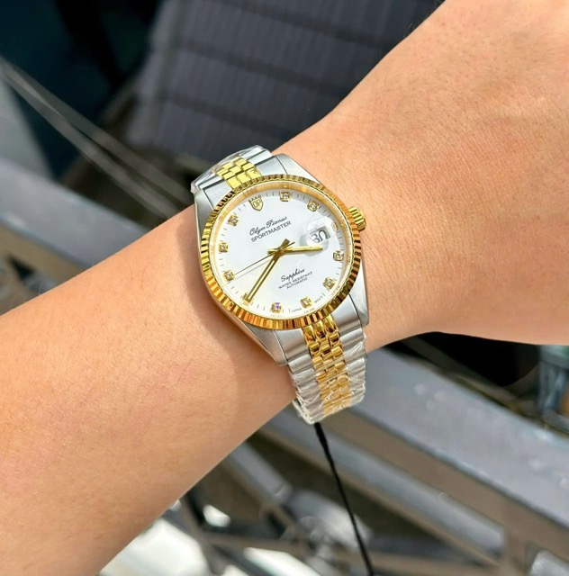 Đồng hồ nam dây thép Olym Pianus Automatic Demi White Dial OP89322 - Ảnh 6