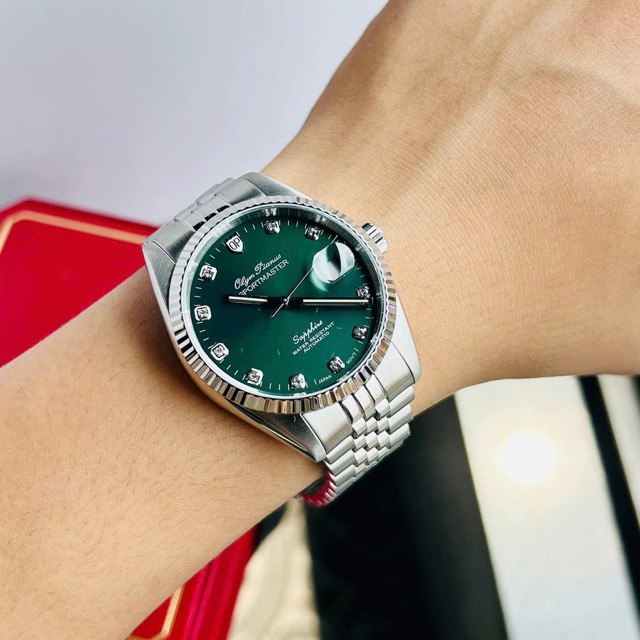 Đồng hồ nam dây thép Olym Pianus Automatic Green OP89322 - Ảnh 9