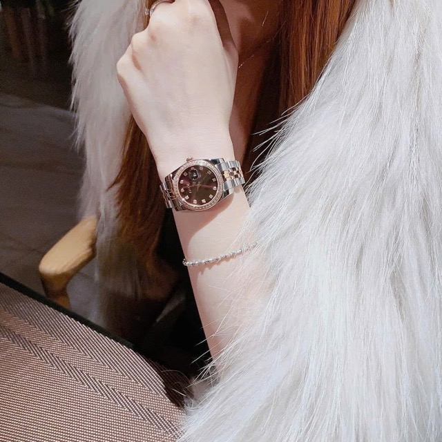 Đồng hồ nữ dây thép Amica Quartz A059 Demi Rose Brown Dial 32mm - Ảnh 2