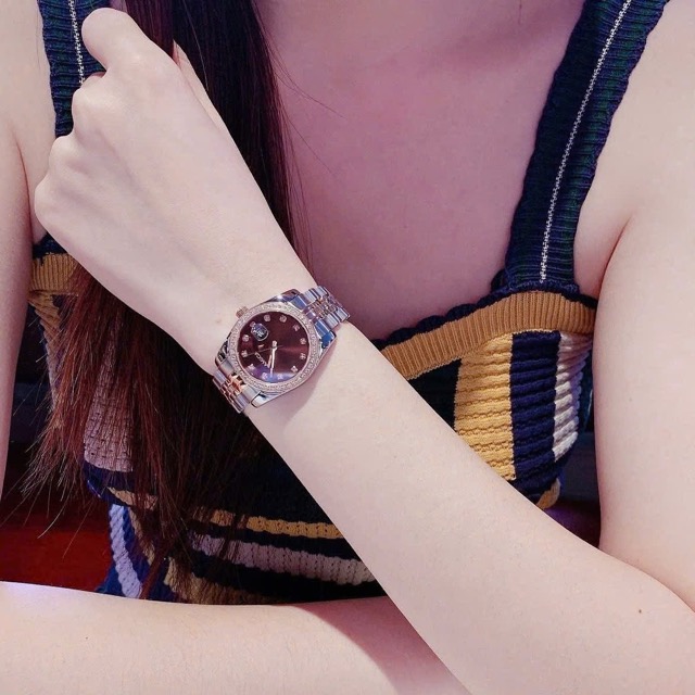 Đồng hồ nữ dây thép Amica Quartz A059 Demi Rose Brown Dial 32mm - Ảnh 6