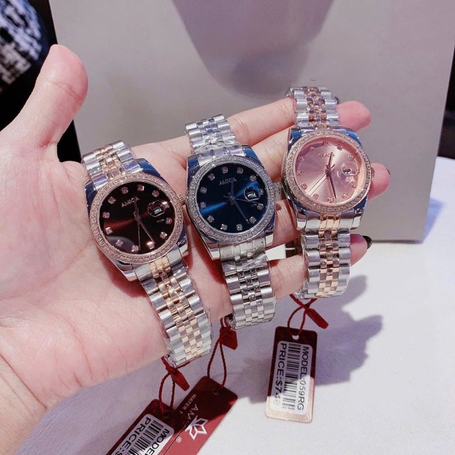Đồng hồ nữ dây thép Amica Quartz A059 Demi Rose Brown Dial 32mm - Ảnh 9