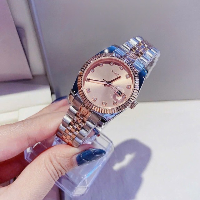 Đồng hồ nữ dây thép Amica Quartz A066C Demi Rose Pink Dial 33mm - Ảnh 6