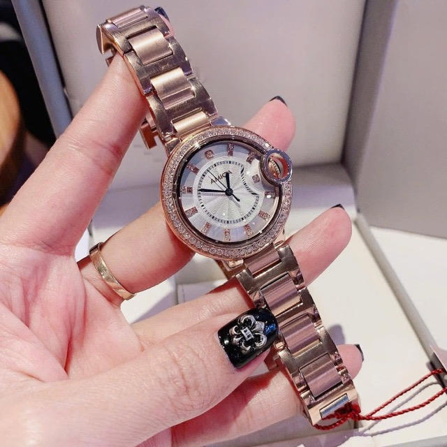 Đồng hồ nữ dây thép Amica Quarzt A064 Rose - Ảnh 8