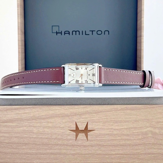 Đồng hồ nữ dây da Hamilton Quartz Ardmore American Tank Classic - Ảnh 4