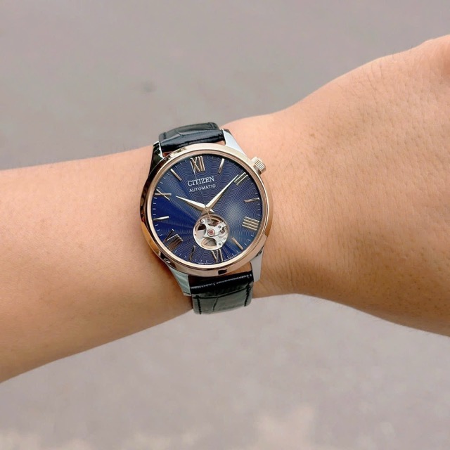 Đồng hồ nam dây da Citizen Automatic Open Heart NH9136-02L - Ảnh 2