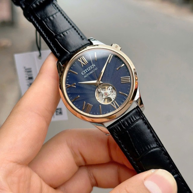 Đồng hồ nam dây da Citizen Automatic Open Heart NH9136-02L - Ảnh 3