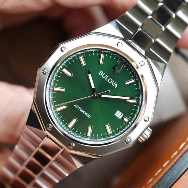 Đồng hồ nam dây thép Bulova Automatic Octagon Trendy Mechanical 96B464