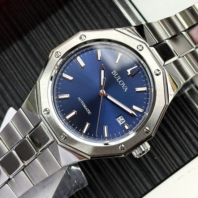 Đồng hồ nam dây thép Bulova Automatic Octagon Trendy Mechanical 96B463 - Ảnh 5