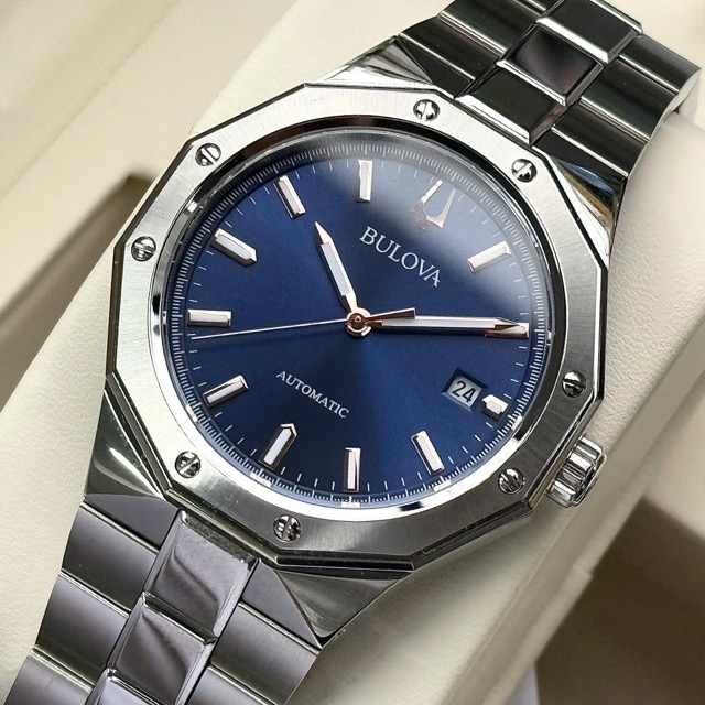 Đồng hồ nam dây thép Bulova Automatic Octagon Trendy Mechanical 96B463 - Ảnh 6