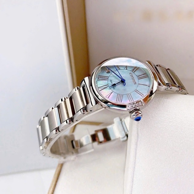 Đồng hồ nữ dây thép Citizen L Mae MOP Eco Drive Diamond EM1060-52N - Ảnh 4