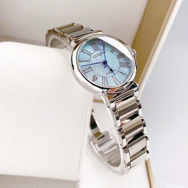 Đồng hồ nữ dây thép Citizen L Mae MOP Eco Drive Diamond EM1060-52N - Ảnh 6
