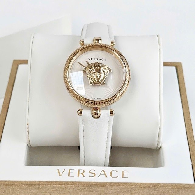 Đồng hồ nữ dây da Versace Quartz Swissmade Palazzo Empire White VECQ00218