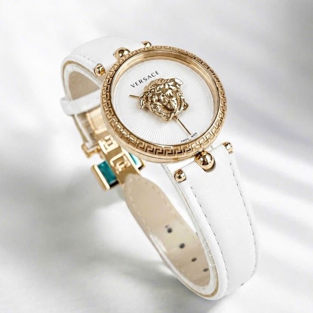 Đồng hồ nữ dây da Versace Quartz Swissmade Palazzo Empire White VECQ00218 - Ảnh 4