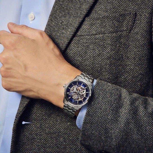 Đồng hồ nam dây thép Bulova Sutton Automatic Skeleton 96A331 - Ảnh 3