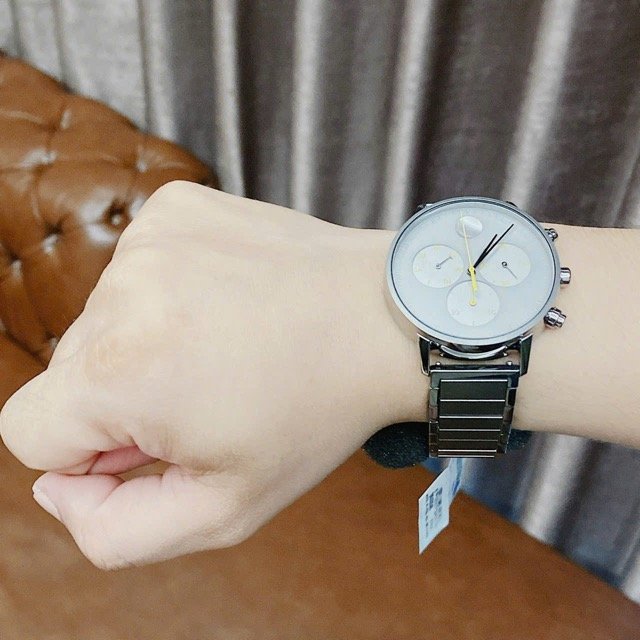 Đồng hồ nam dây thép Movado Quartz Grey 3640040 - Ảnh 2