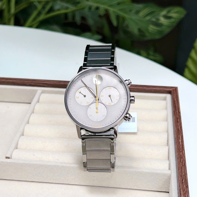 Đồng hồ nam dây thép Movado Quartz Grey 3640040 - Ảnh 3