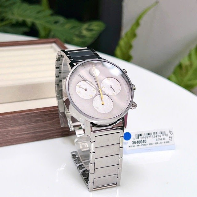 Đồng hồ nam dây thép Movado Quartz Grey 3640040 - Ảnh 5