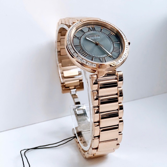 Đồng hồ nữ dây thép Citizen D'Orsay Eco Drive Rose Gold Genuine Diamond EM0103-57X - Ảnh 3