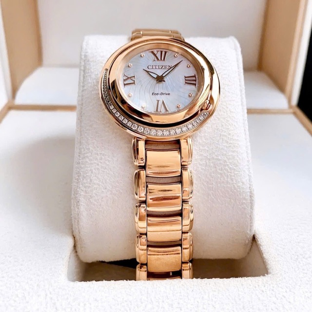 Đồng hồ nữ dây thép Citizen Eco Drive Diamond EX1122-58D - Ảnh 4