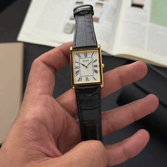 Đồng hồ nam dây da Seiko Quartz Vintage Conceptual Series Sapphire SWR104P1 - Ảnh 2