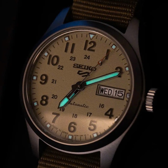 Đồng hồ nam nữ dây vải Seiko 5 Sports Field Automatic Beige SRPJ83K1 - Ảnh 10