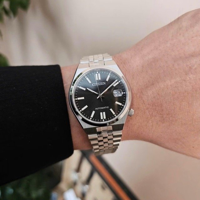 Đồng hồ nam dây thép Citizen Tsuyosa 60 Automatic Sport Chic Guilloche Dial NK0030-51E - Ảnh 3