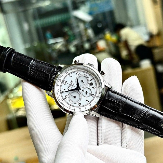 Đồng hồ nam dây da Citizen Eco-Drive Chronograph CA4630-02A - Ảnh 3