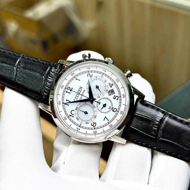 Đồng hồ nam dây da Citizen Eco-Drive Chronograph CA4630-02A - Ảnh 4