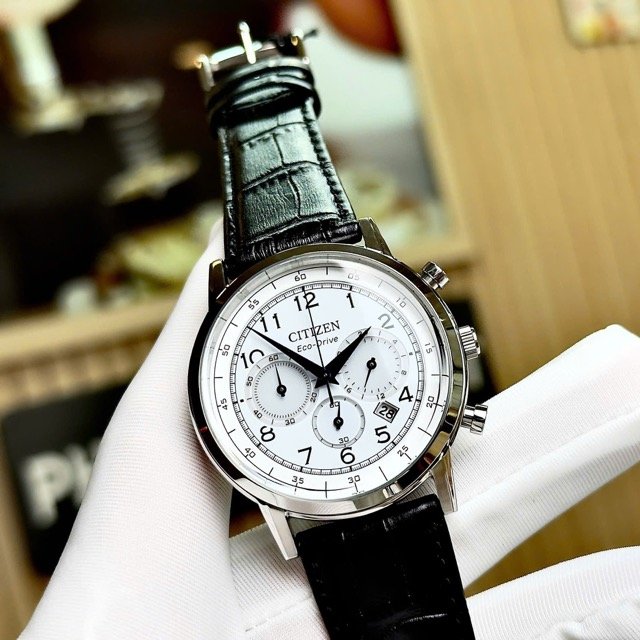Đồng hồ nam dây da Citizen Eco-Drive Chronograph CA4630-02A - Ảnh 5