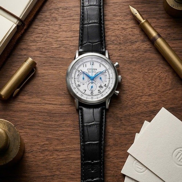 Đồng hồ nam dây da Citizen Eco-Drive Chronograph CA4630-02A