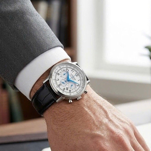 Đồng hồ nam dây da Citizen Eco-Drive Chronograph CA4630-02A - Ảnh 2