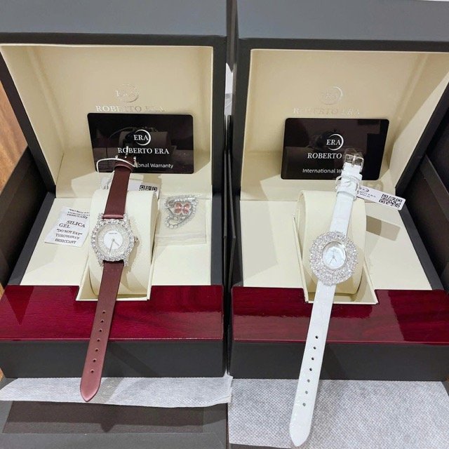 Đồng hồ nữ dây da Roberto Era Quartz Oval Leather Strap Crystal RE5028C - Ảnh 2
