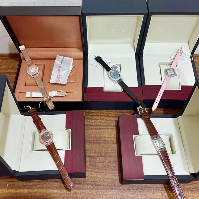 Đồng hồ nữ dây da Roberto Era Quartz Oval Silk Leather Strap Crystal RE2207 - Ảnh 5