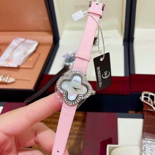 Đồng hồ nữ dây da Roberto Era Quartz Four-Leaf Clover RE260