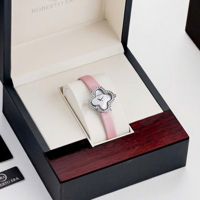Đồng hồ nữ dây da Roberto Era Quartz Four-Leaf Clover RE260 - Ảnh 3