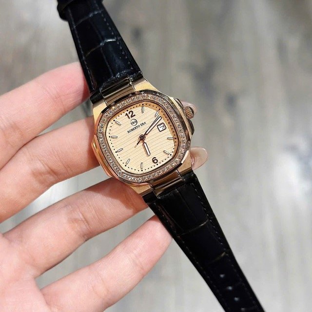 Đồng hồ nữ dây da Roberto Era Quartz Nautilus Rose Dial Analogue RE1503A - Ảnh 3