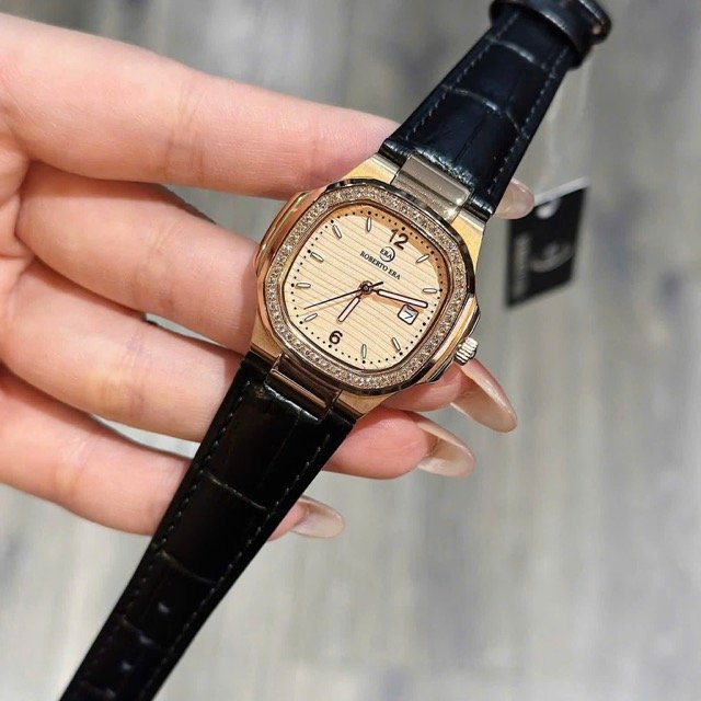 Đồng hồ nữ dây da Roberto Era Quartz Nautilus Rose Dial Analogue RE1503A - Ảnh 4